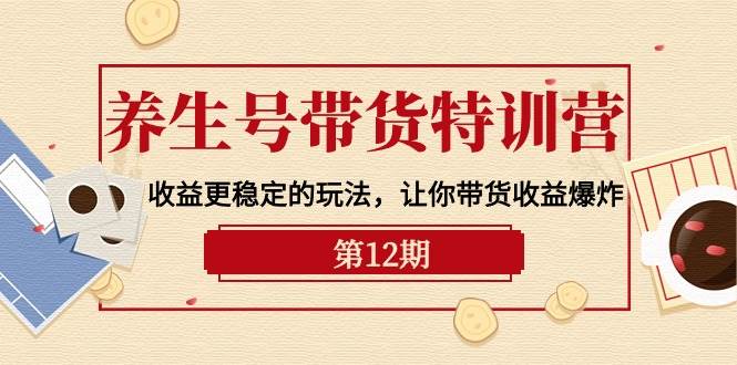 养生号带货特训营【12期】收益更稳定的玩法，让你带货收益爆炸-9节直播课-易创网