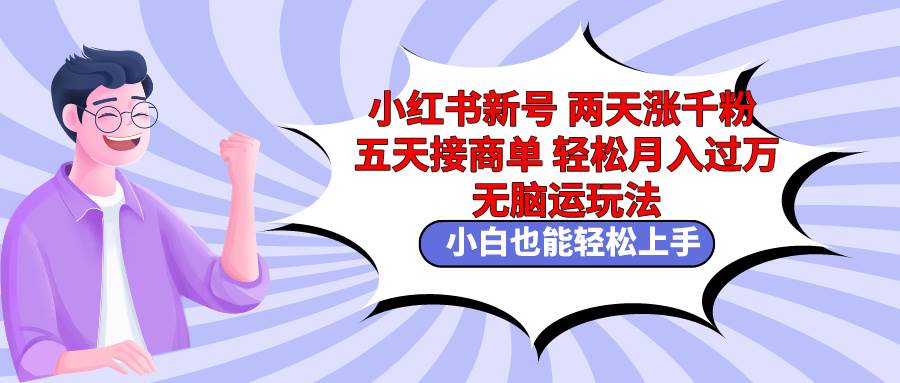小红书新号两天涨千粉五天接商单轻松月入过万 无脑搬运玩法 小白也能轻…-易创网