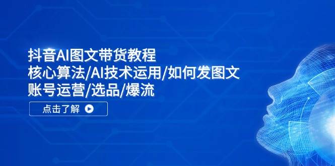 抖音AI图文带货教程：核心算法/AI技术运用/如何发图文/账号运营/选品/爆流-易创网