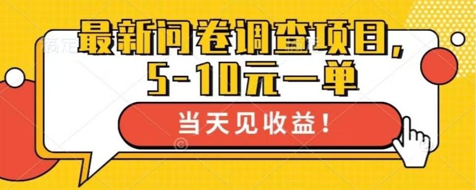 最新问卷调查项目，共12个平台，单日零撸100＋-易创网