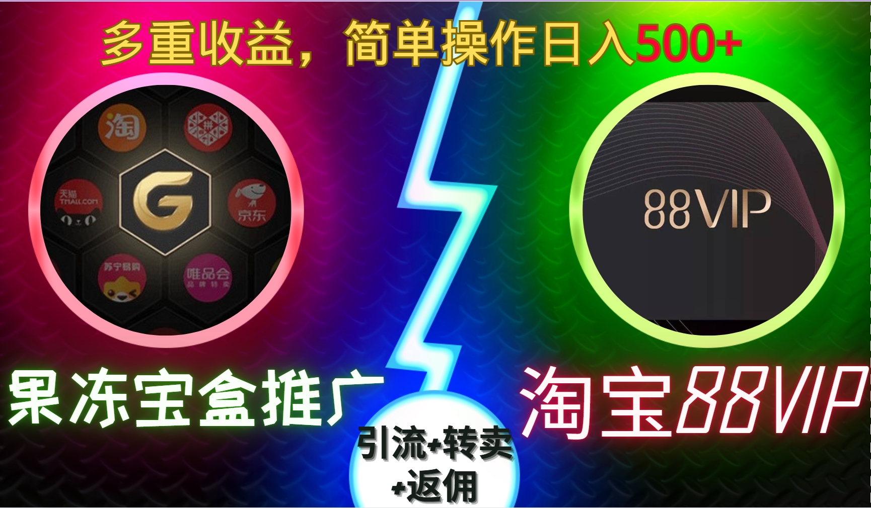 果冻宝盒推广88VIP，引流+转卖+返佣，多重收益，简单操作日入500+-易创网