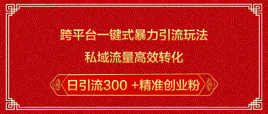 跨平台一键式暴力引流玩法，私域流量高效转化日引流300 +精准创业粉-零点科技