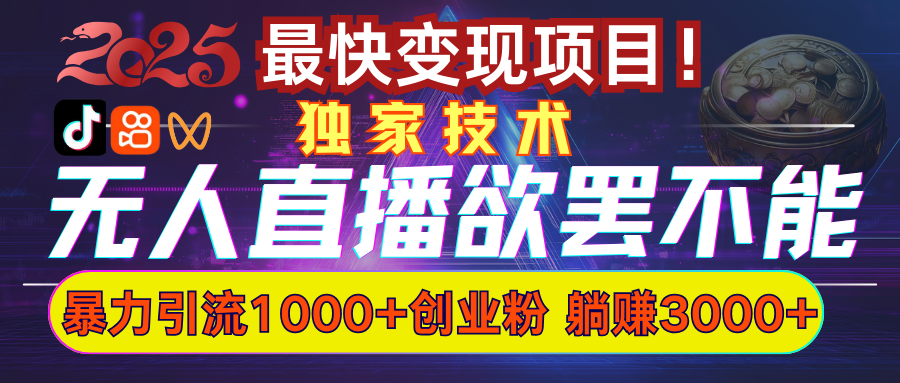 欲罢不能的无人直播引流，超暴力日引流1000+高质量精准创业粉-零点科技
