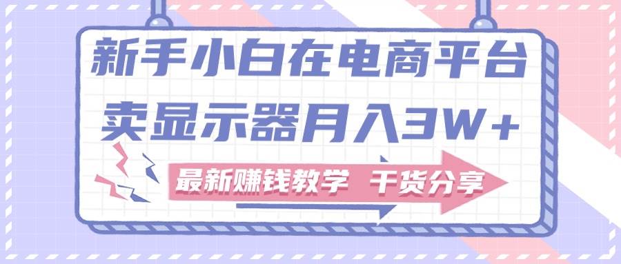 新手小白如何做到在电商平台卖显示器月入3W+，最新赚钱教学干货分享-易创网