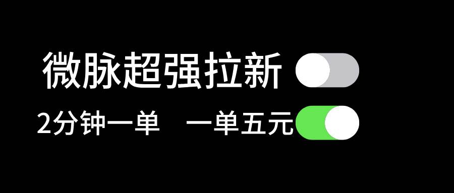 微脉超强拉新， 两分钟1单， 一单利润5块，适合小白-易创网