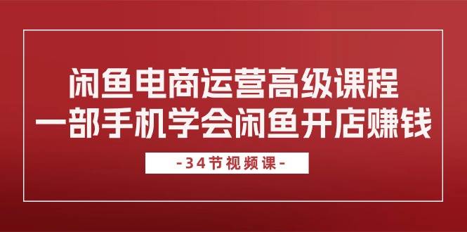 闲鱼电商运营高级课程，一部手机学会闲鱼开店赚钱（34节课）-易创网