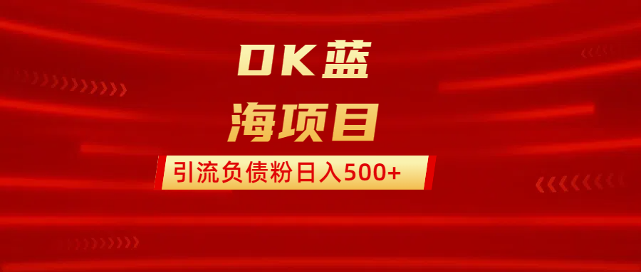 DK蓝海项目  通过，抖音，快手，小红书，引流负债粉日入500+倾城领域-倾城领域