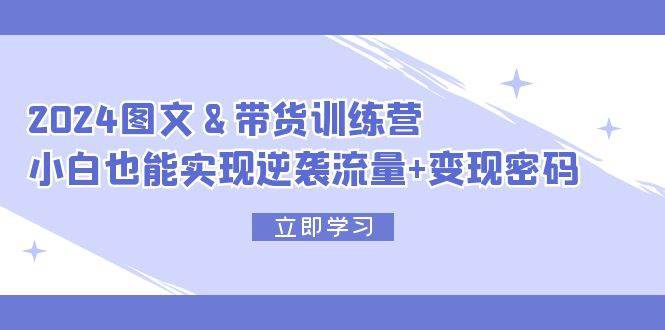 2024 图文+带货训练营，小白也能实现逆袭流量+变现密码-易创网