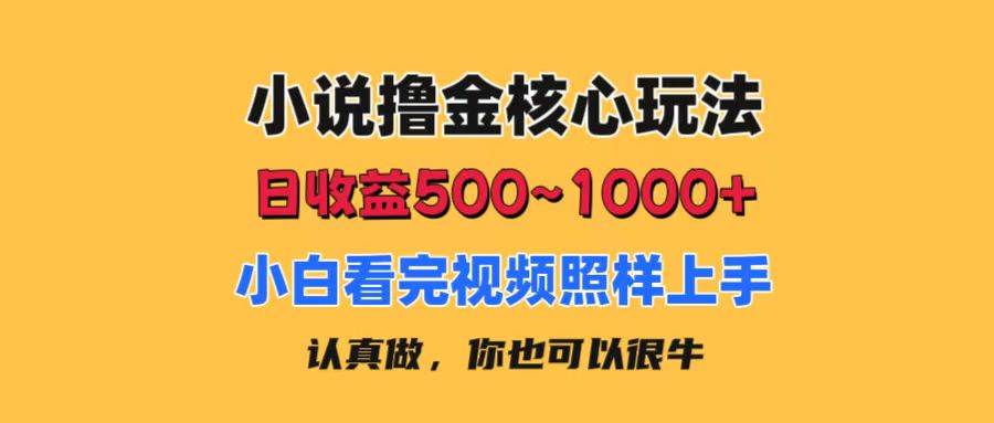 小说撸金核心玩法，日收益500-1000+，小白看完照样上手，0成本有手就行-易创网