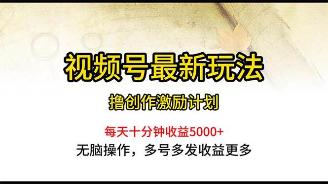 视频号最新玩法，每日一小时月入5000+-易创网