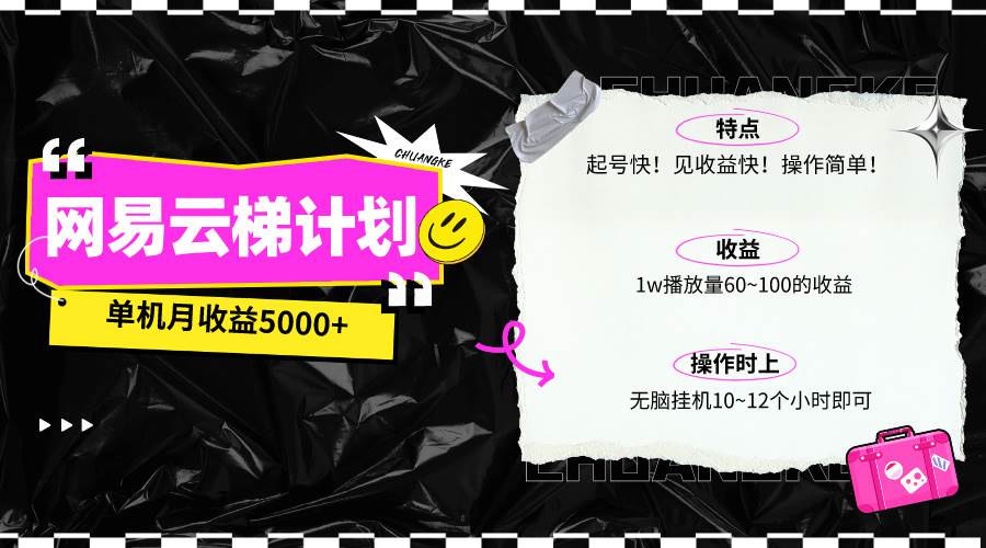 最新网易云梯计划网页版，单机月收益5000+！可放大操作-易创网