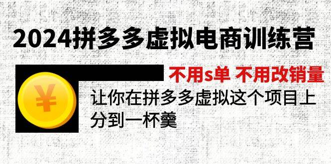 2024拼多多虚拟电商训练营 不s单 不改销量  做虚拟项目分一杯羹(更新10节)-易创网