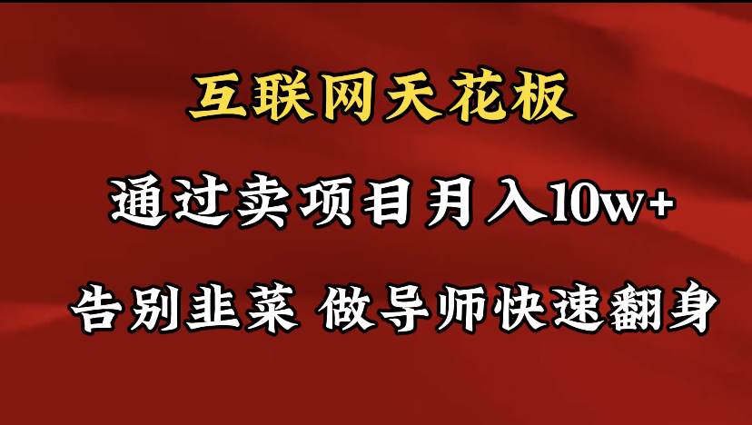 导师训练营互联网的天花板，让你告别韭菜，通过卖项目月入10w+，一定要…-易创网