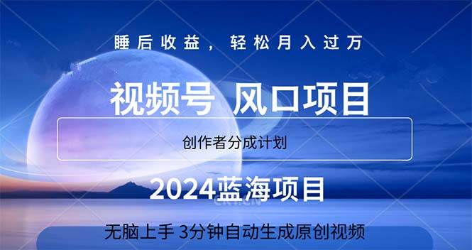 2024蓝海项目，3分钟自动生成视频，月入过万-易创网
