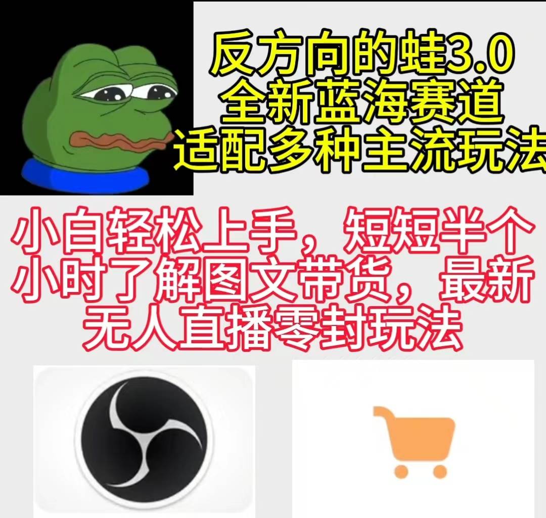 反方向的蛙3.0，图文最新玩法，变现多元化，新蓝海项目，小白轻松上手-易创网