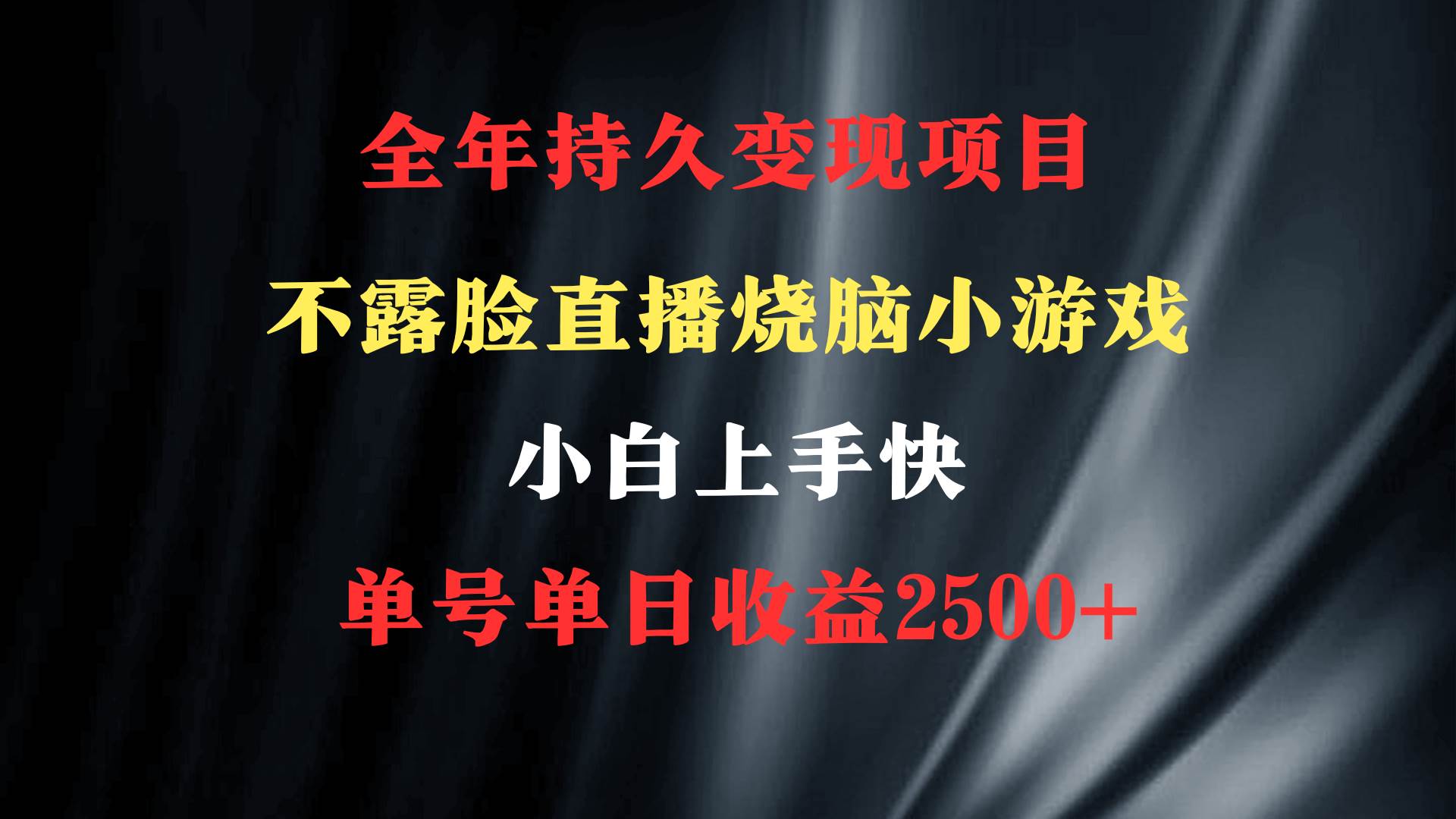 2024年 最优项目，烧脑小游戏不露脸直播  小白上手快 无门槛 一天收益2500+-易创网