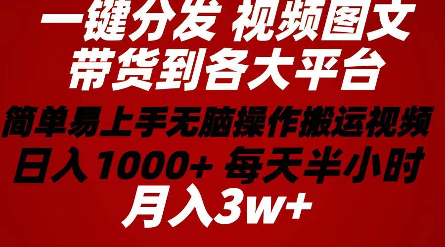 2024年 一键分发带货图文视频  简单易上手 无脑赚收益 每天半小时日入1…-易创网