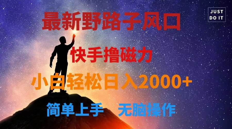 最新风口！快手撸磁力，野路子，小白无脑操作日入2000+-易创网