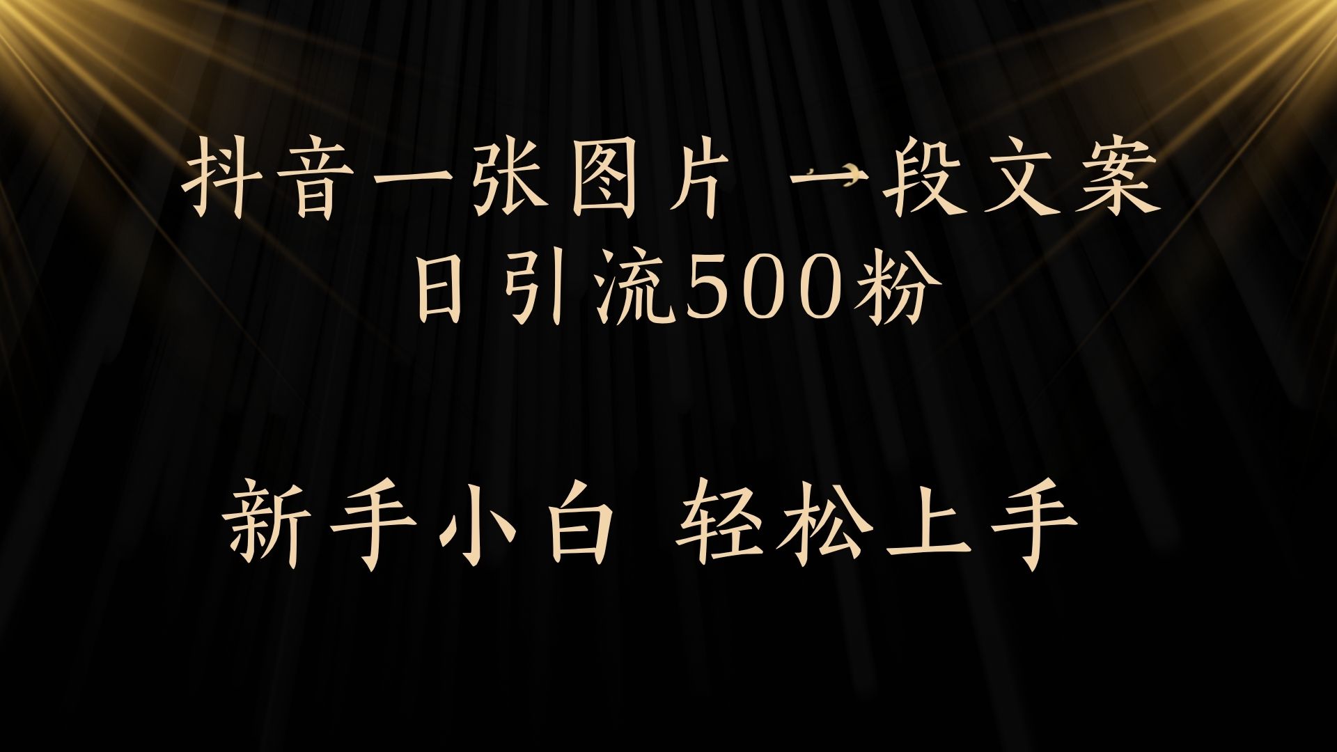 每天2分钟，抖音一张图片 一段文案日引流500粉-易创网