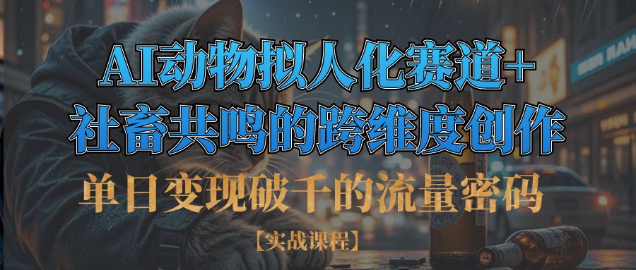 单日变现破千的流量密码,AI动物拟人化赛道+社畜共鸣的跨维度创作-易创网
