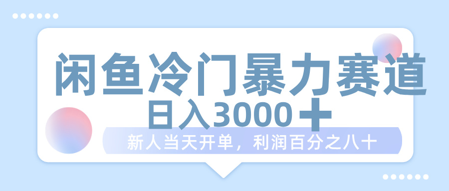 闲鱼冷门暴力赛道，一单 80%利润，新人轻松日入 1000+-易创网