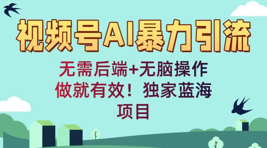 视频号AI暴力引流：无需后端+无脑操作，做就有效！独家蓝海项目-易创网