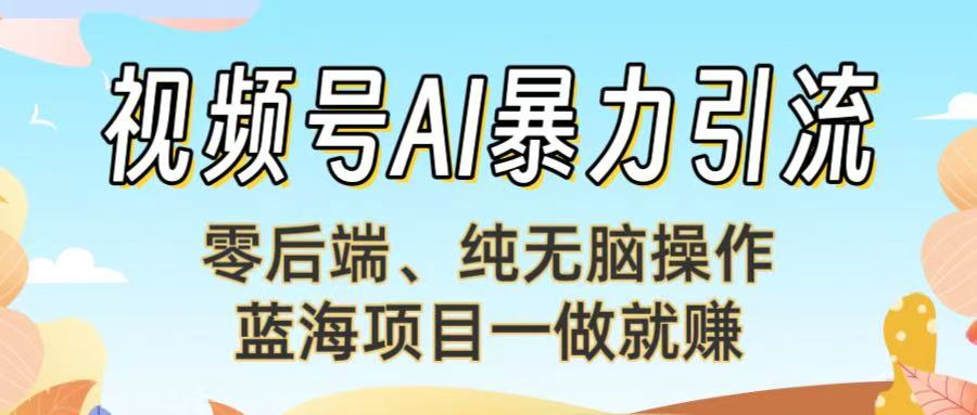 视频号AI暴力引流：零后端、纯无脑操作，蓝海项目一做就赚！【下面那个链接失效了】-易创网