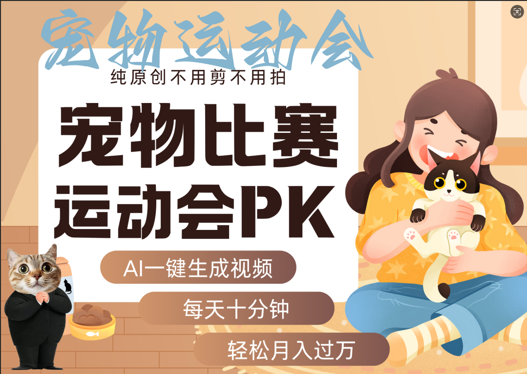 AI萌宠运动员跳水 射击  篮球  足球比赛   每天十分钟 附详细提示词文案库  代替做素材 卖提示词 卖虚拟资料  卖宠物产品 做宠物私人定制产品  带徒弟 带陪跑 卖课  创作者分成 月入5W+-易创网