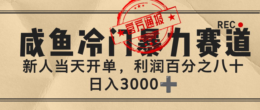 闲鱼，冷门暴力赛道，一单 80%利润，新人轻松日入 3000+-易创网