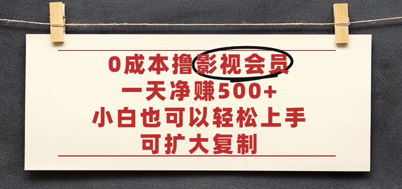 亲测,0成本可批量操作,靠卖影视会员实测月入30000+-易创网