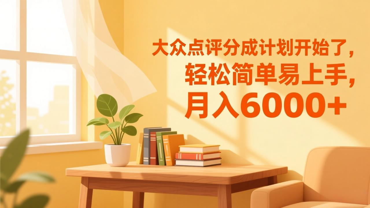 大众点评分成计划开始了，轻松简单易上手，月入6000+-易创网