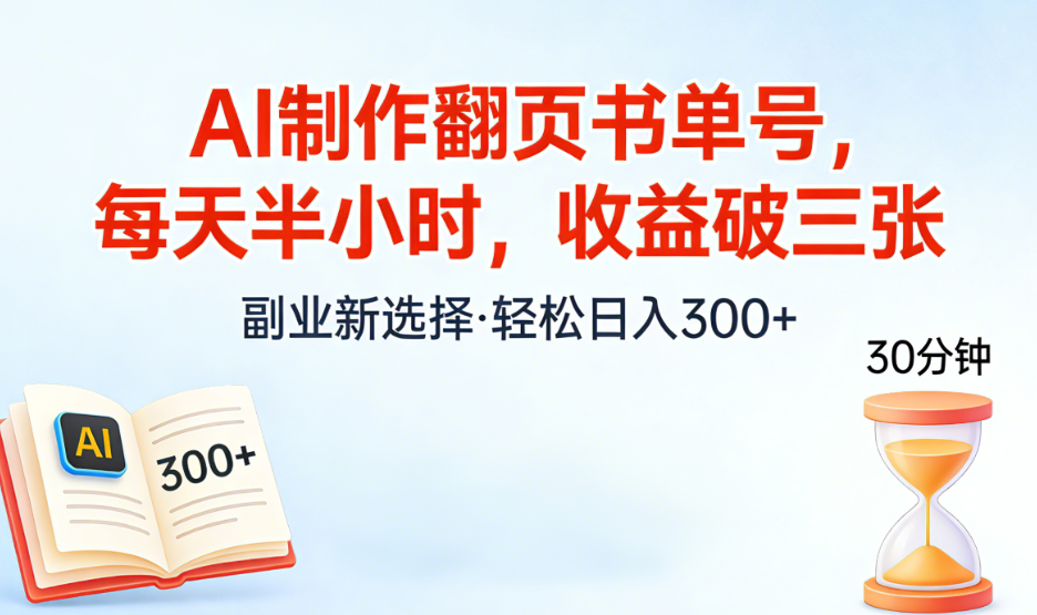 AI制作翻页书单号,每天半小时,小白轻松上手-易创网