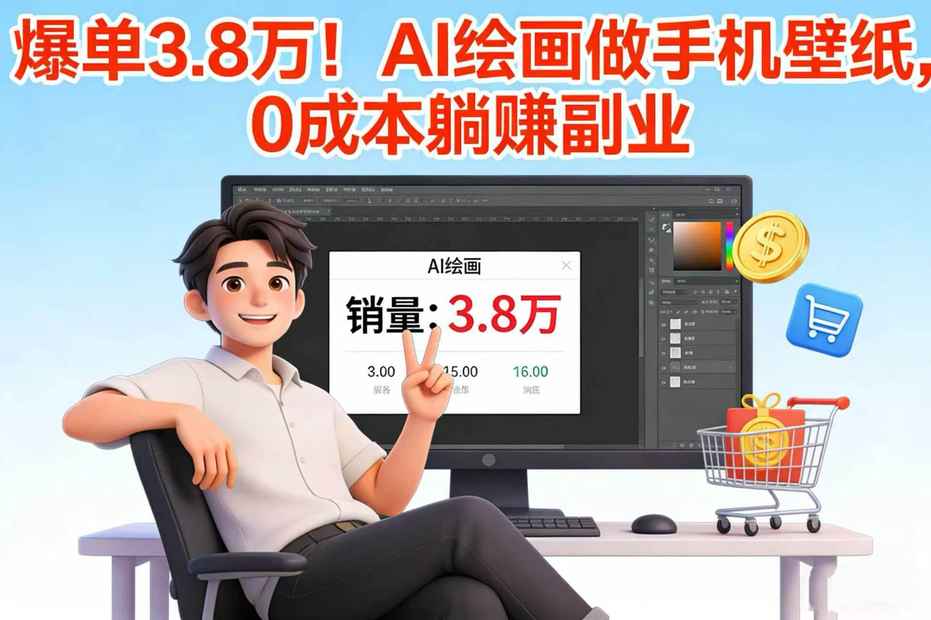爆单 3.8 万!AI 绘画做手机壁纸,0 成本躺赚副业-易创网