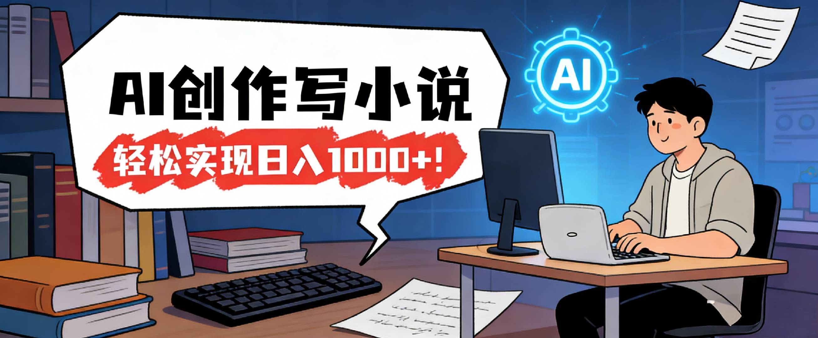 26年最新风口项目，AI工具创作写小说，轻松实现日入1000+-易创网