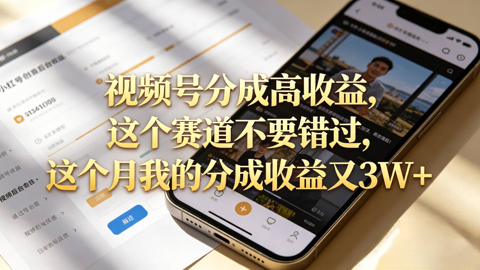 想要【视频号分成高收益】，这个赛道不要错过，这个月我的分成收益又3W+-易创网