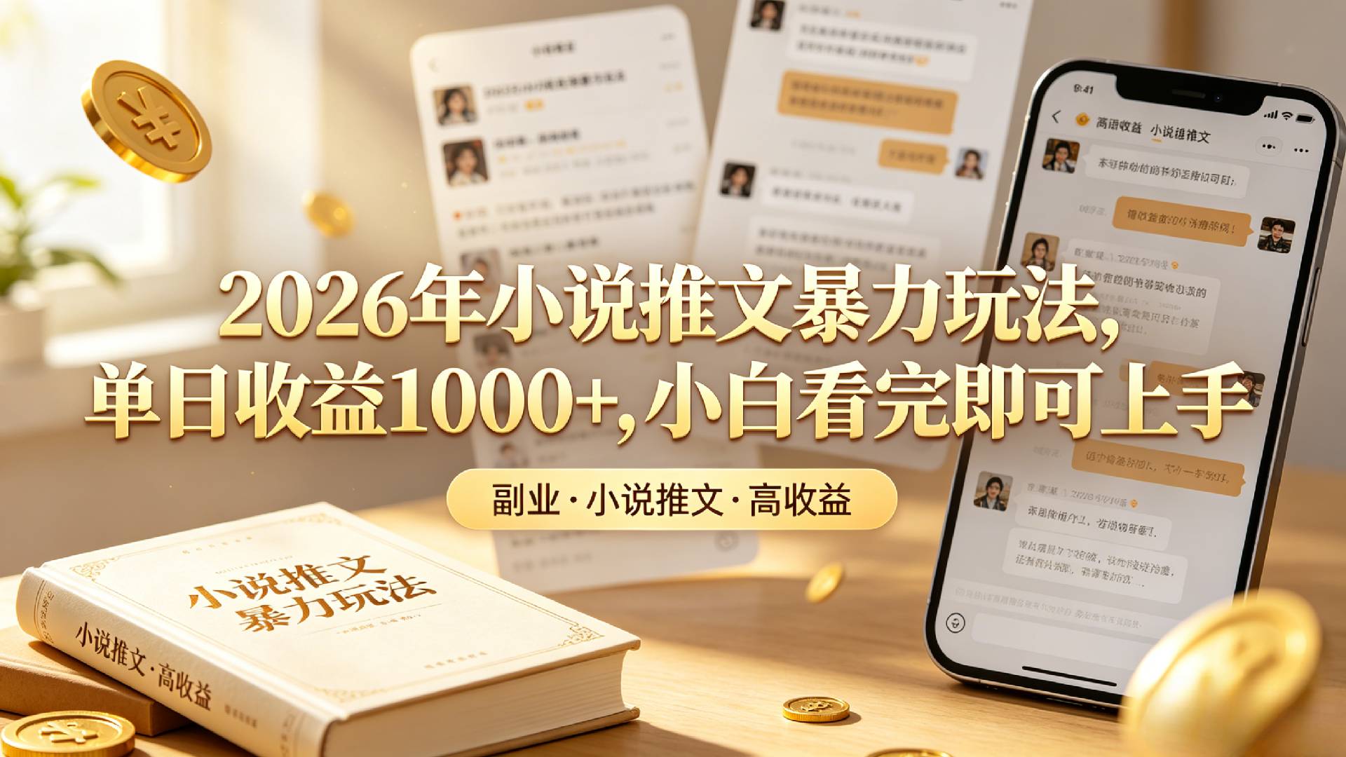 2026年小说推文暴力玩法,单日收益1000+,小白看完即可上手-易创网