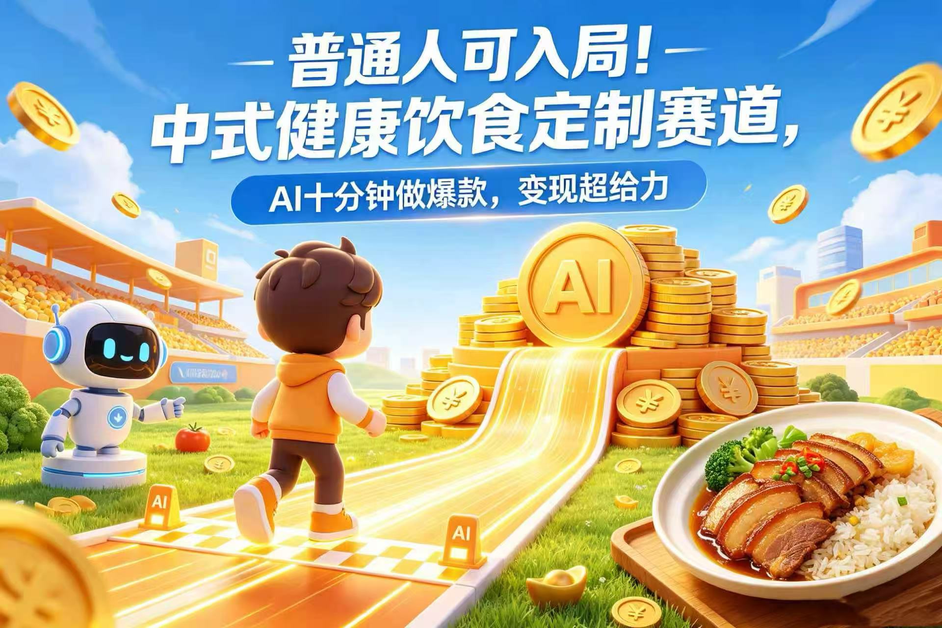 普通人可入局!中式健康饮食定制赛道,AI 十分钟做爆款,变现超给力-易创网
